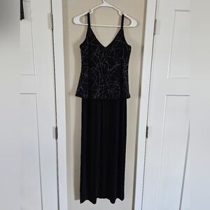 Vintage en francais by huey waltzer 10 petite black gown event dress Glittery